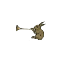 A rabbit blowing a trumpet